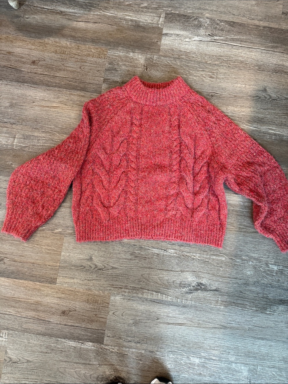 Universal Thread Cable Knit Turtleneck Sweater - Coral Red